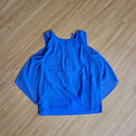 Soft Surroundings Shirt Top Womens Small Royal Blue Sleeveless Flowy Career - Picture 9 of 10